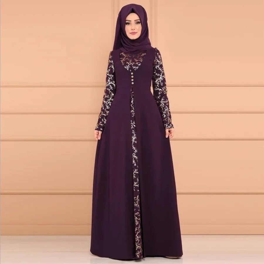 Muslim Abaya Turkey Islamic Arabic Hijab Dress Caftan Dubai Kaftan Moroccan Robe muslim Dress  islamic wear for women Plus size