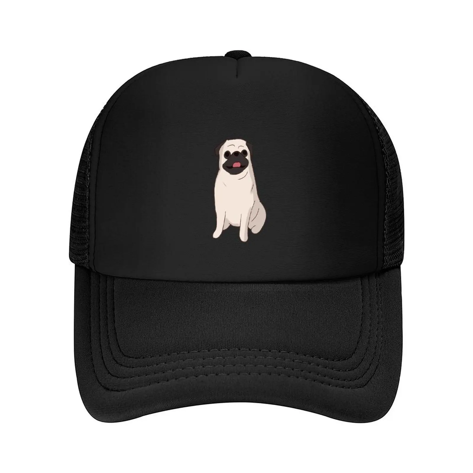 

Cute Pug sitting Baseball Cap Golf Hat Man Thermal Visor fishing caps man Icon Ladies Men's