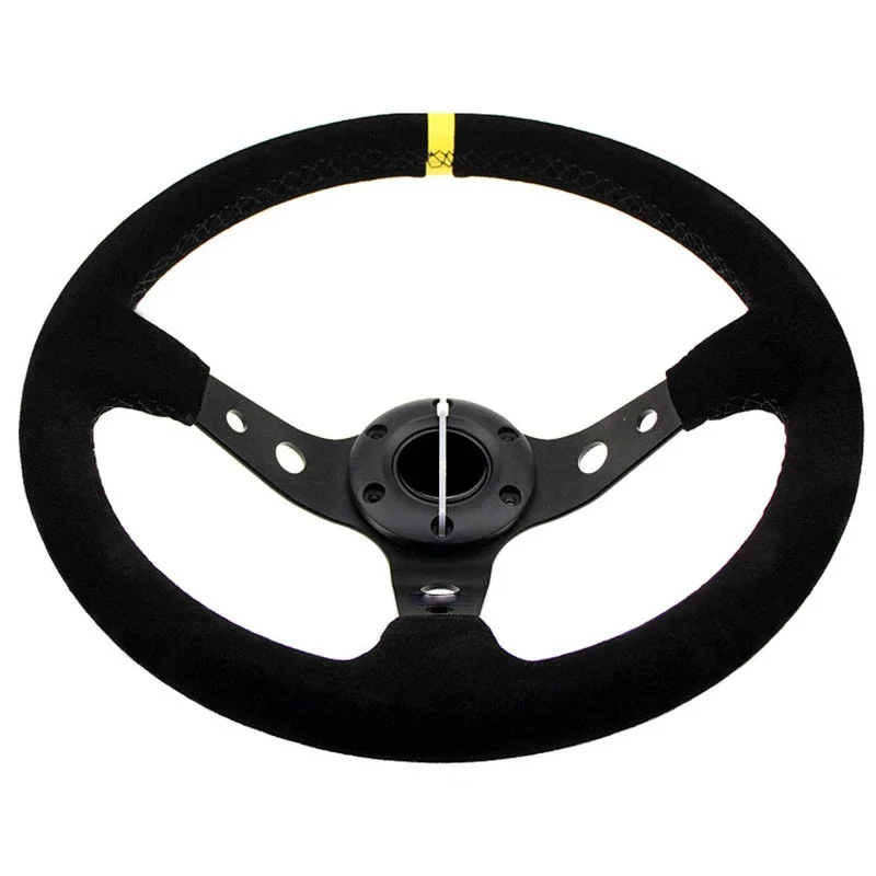 14 Inch 350mm Modification Suede Steering Wheel Frosted Personalized Competitive Racing Steering Wheel Universal