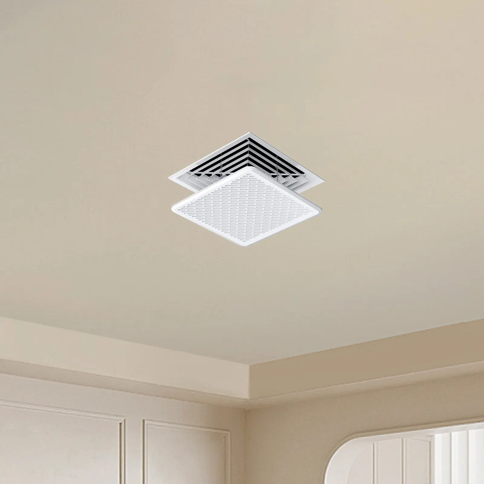 

Universal Ceiling Air Deflector Plate Square Vent Cover 30x30cm Airflow Redirector Baffle No Drill Installation for Cassette Ac