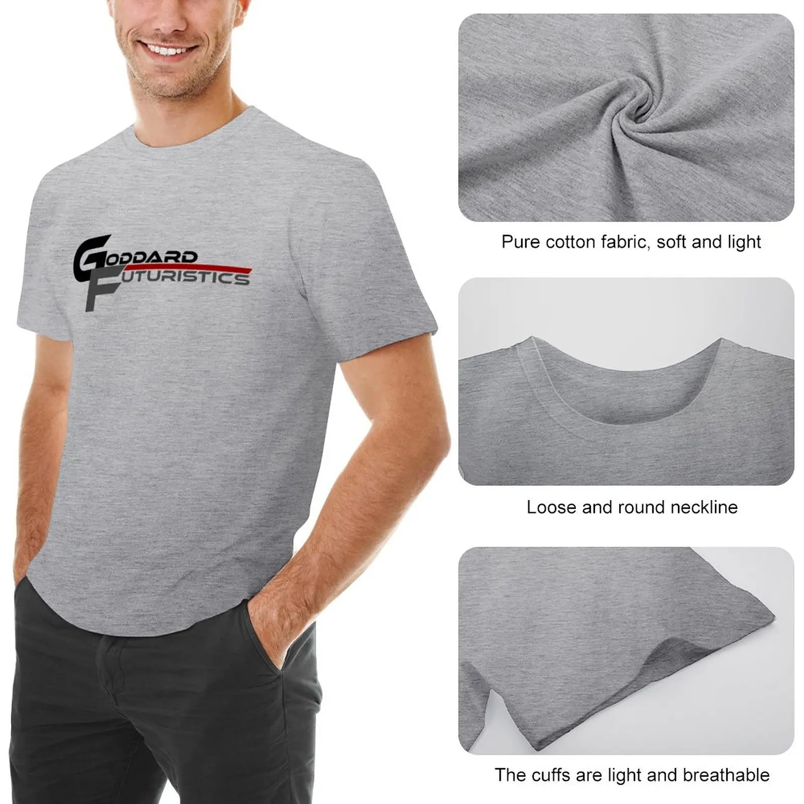 T-shirt con Logo futuristico Goddard magliette personalizzate progetta le tue magliette slim fit a maniche corte per uomo