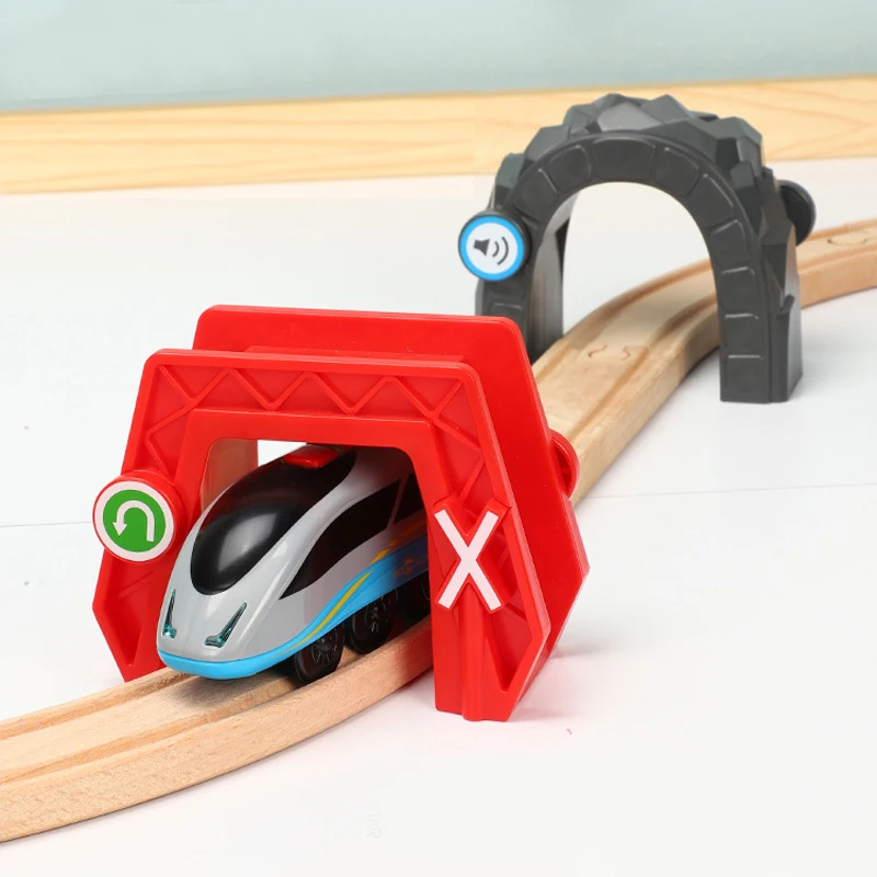 Wireless Induction Sounding Train Crossing The Cave Suitable，Kids Electric Train Toy Car Cave Set,For Most Brands Of Wooden Rai
