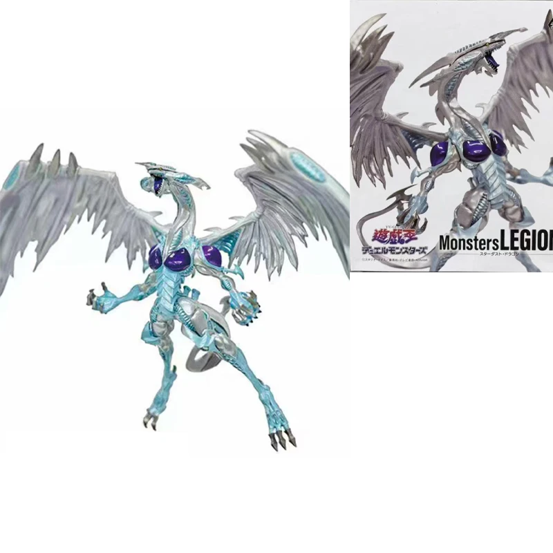 

Original in stock Yu Gi Oh Monsters Legion Stardust Dragon Pvc 15cm Anime Figure Model Collector Figurine Toys Desktop ornament