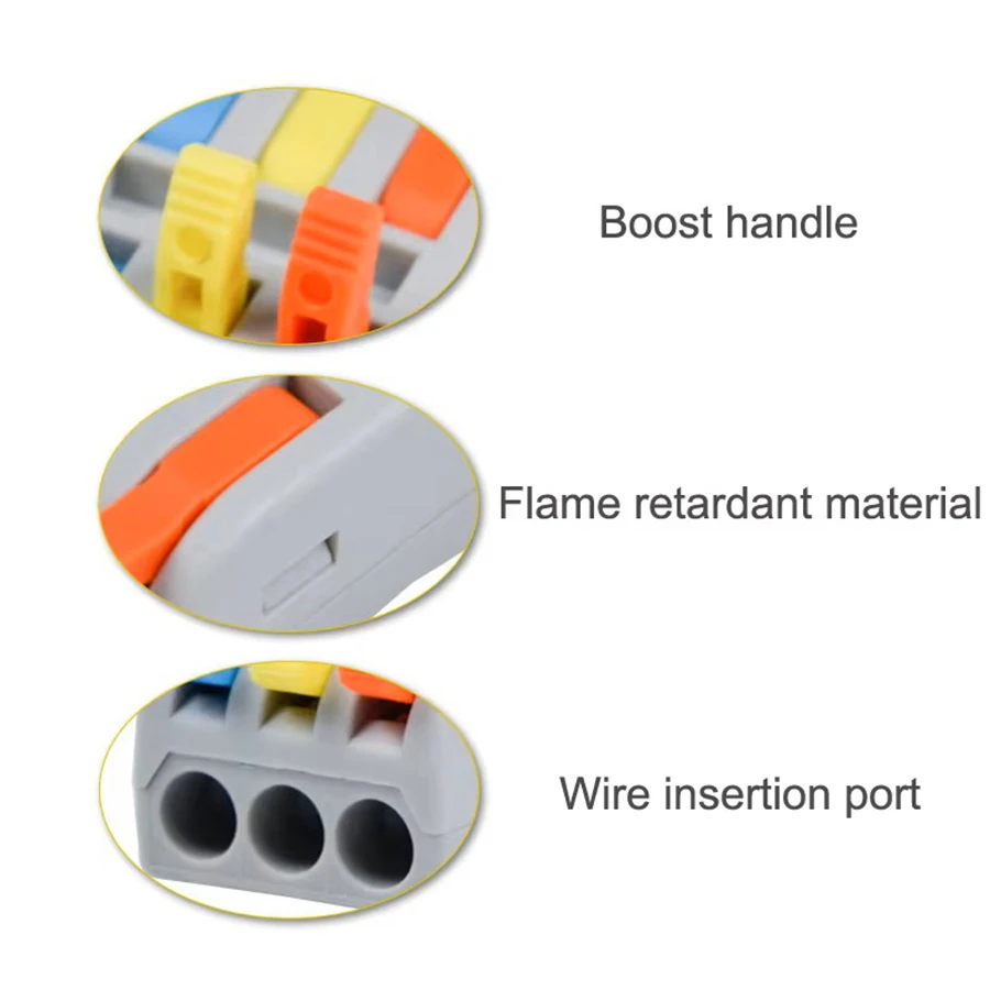 Universal Mini Fast Boxed Wire Connector Compact Lamp Wiring Cable Push-in Conductor Terminal  Electrical  - Compact Splitter