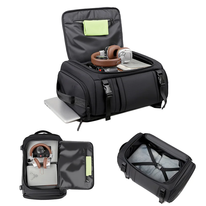 حقيبة ظهر للأعمال متعددة الوظائف، حقيبة ظهر للسفر ذات سعة كبيرة، حقيبة كمبيوتر محمول، حقيبة ظهر مع حجرة للأحذية #4