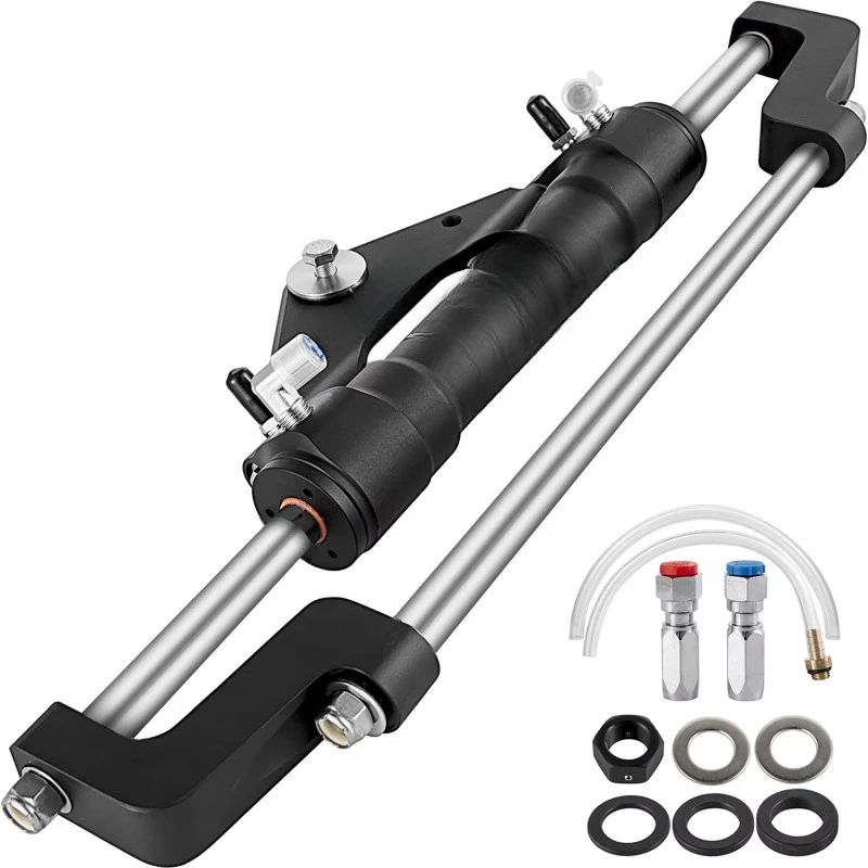 Hydraulic Outboard Steering Cylinder 550 Mm Stroke 50mm Rod Diameter For 1/2 In Pipe Marine Boat Use