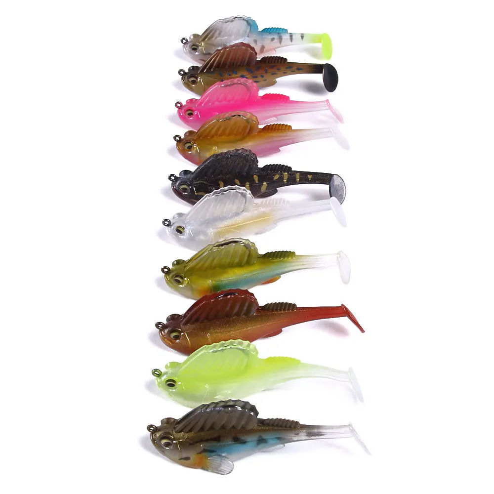 1 Stück/10 Stück 7,5 cm/14,2 g Silikon Dark Sleeper Wobbler Angelköder Sinkender Weichköder Jig-Haken Swimbaits Bass Shad für Barsch-Angelzubehör – Detail 8