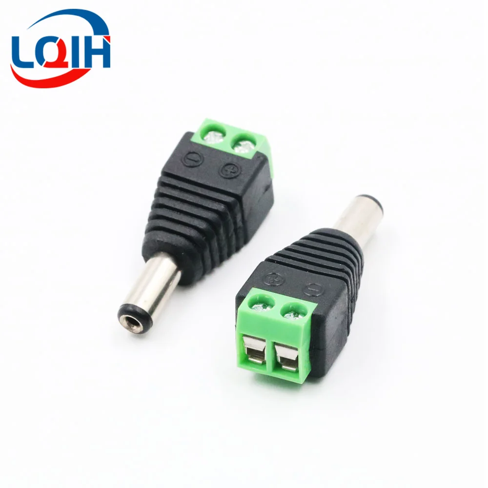 DC Terminal Stecker 2pin DC Power Adapter 5,5mm x 2,1/2,5mm Stecker Stecker auf Buchse Jack Stecker für LED Streifen CCTV Kam