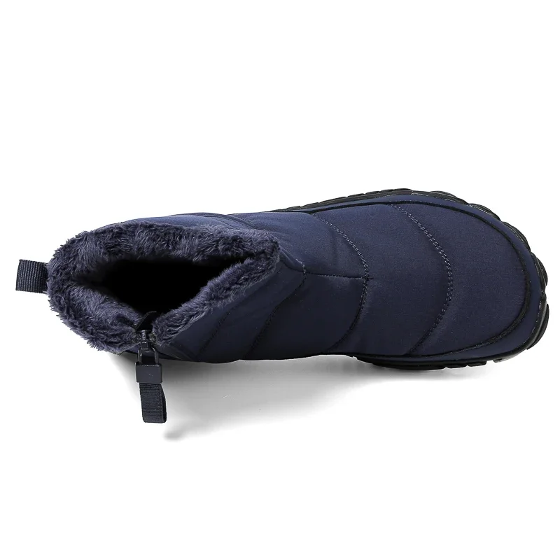 Botas de nieve para hombre, ideales para el invierno, con forro de piel, suelas antideslizantes, diseño minimalista, botines térmicos y acolchados, cómodas para caminar y hacer senderismo.