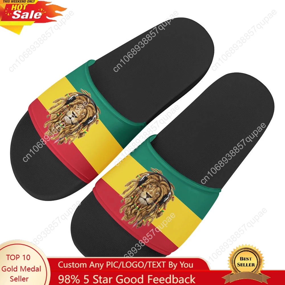 Reggae Rastafarian Slippers Home Water Shoes Lion Of Judah Beach Pool Sandals Mens Womens Teenagers Tailor-made Summer Slipper