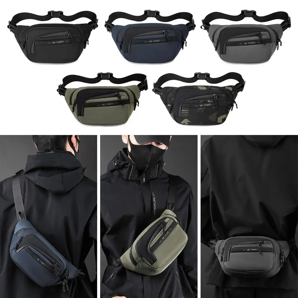 

Nylon Men Waist Bag Waterproof Large-capacity Sports Mobile Phone Bag Anti-theft Business Cashier Wallet Travel Chest Bag