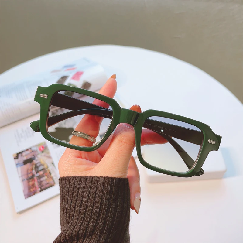 Retro Rice Staple Rechteckige Sonnenbrille mit kleinem Rahmen für Damen – Detail 1