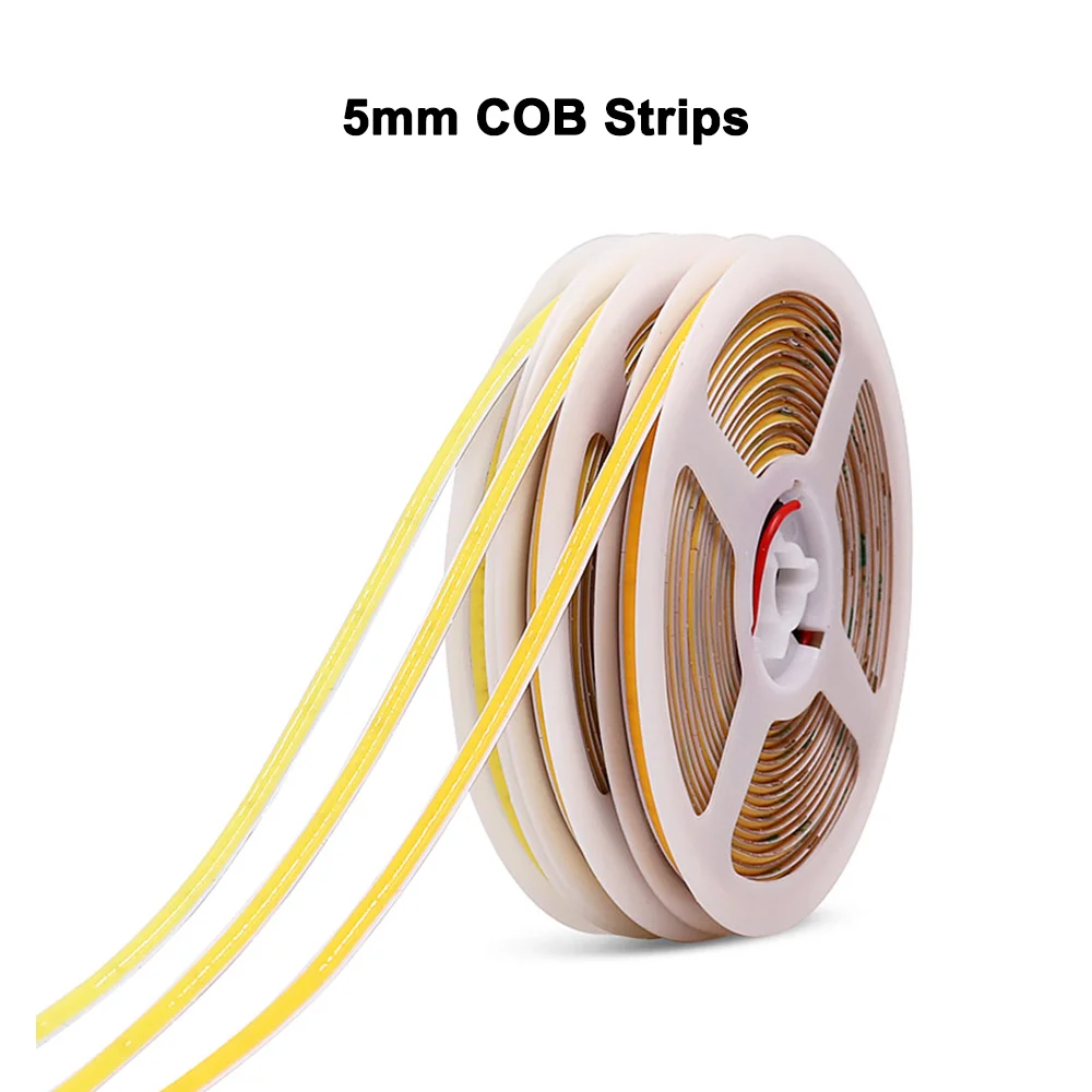 5 mm 8 mm COB LED Strip Light 400 480 LEDs Światła LED Czerwony Zielony Niebieski Różowy Żółty Kolor DC 12V 24V Elastyczna taśma LED do dekoracji