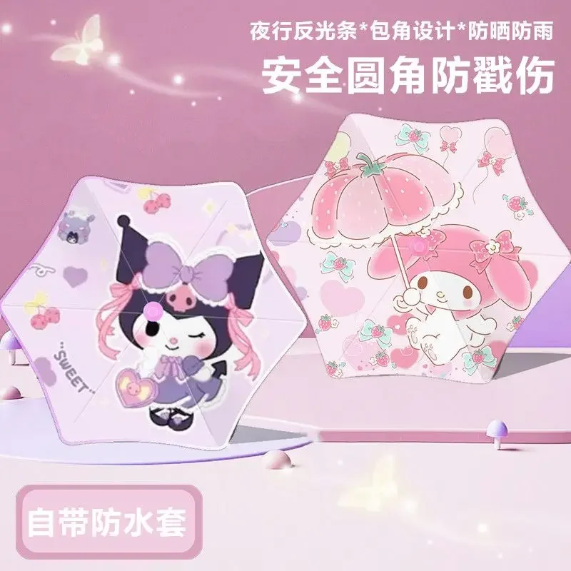 

Sanrio Kuromi My melody Cinnamoroll creative fashionable children's umbrella student cartoon cute anti-pinch hand rain or shine