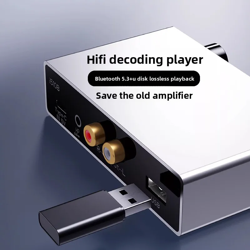 Usb drive lossless audio decoder player, usb wav music hi-fi audiophile bluetooth 5.3 receiver player
