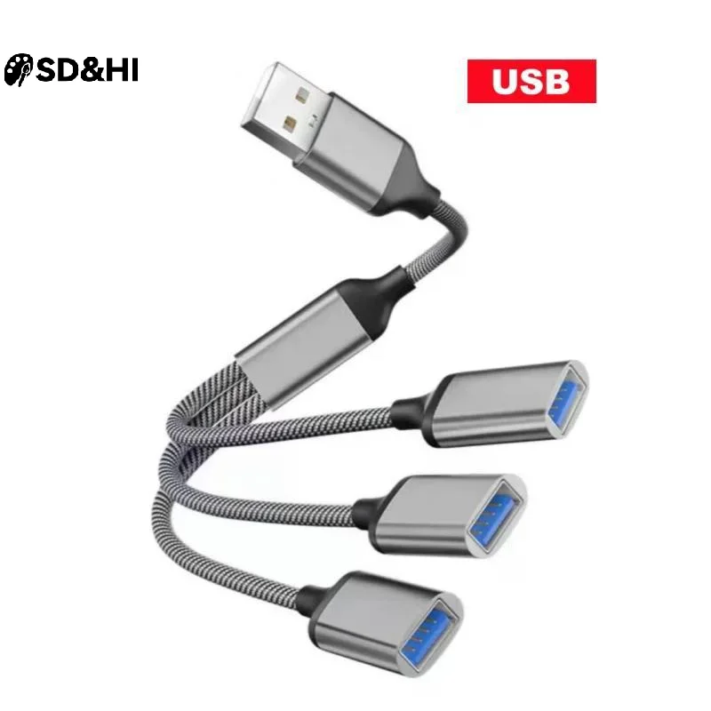 3 In 1 Type C To USB 3 Ports Hub Splitter Portable Multi Port USB Expander Adapter For Laptop Desktop Phone Office Use