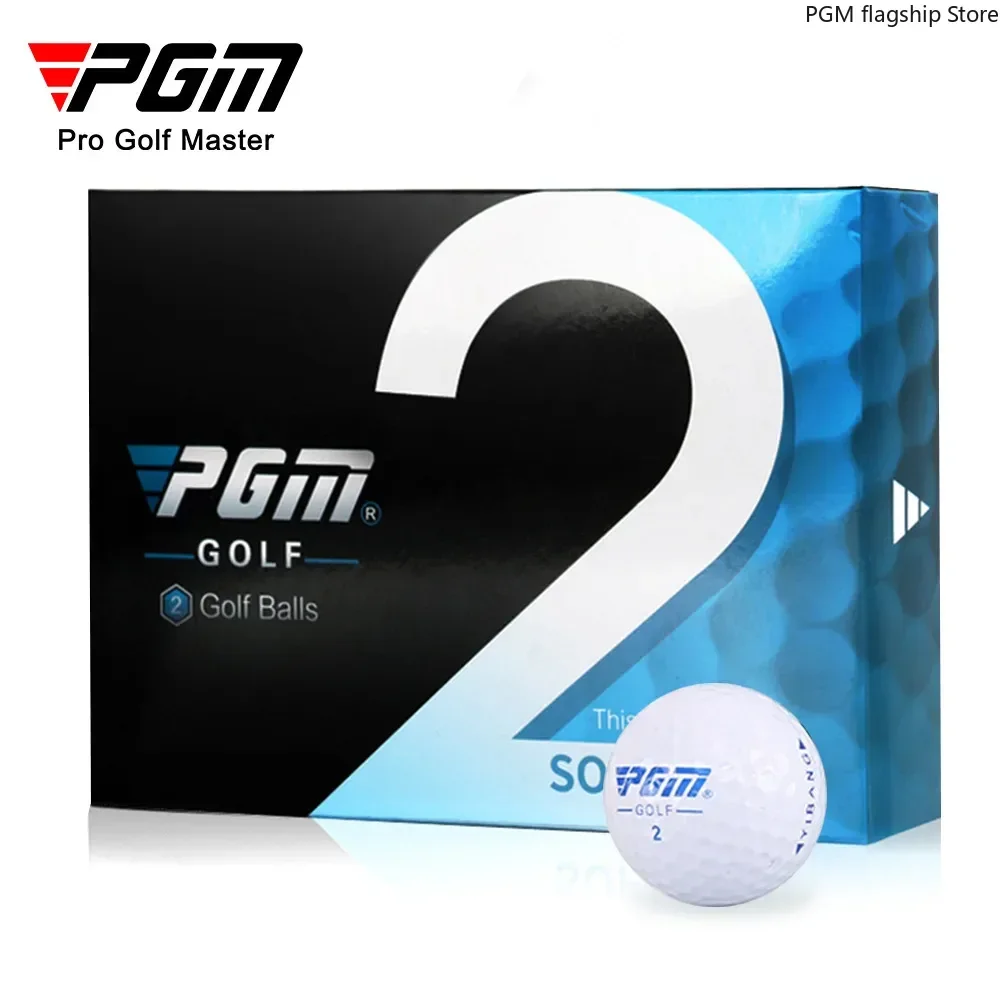 PGM Golf Ball com caixa de presente, bola de 2 camadas, bolas de jogo seguinte, Q022, 12 pcs por caixa