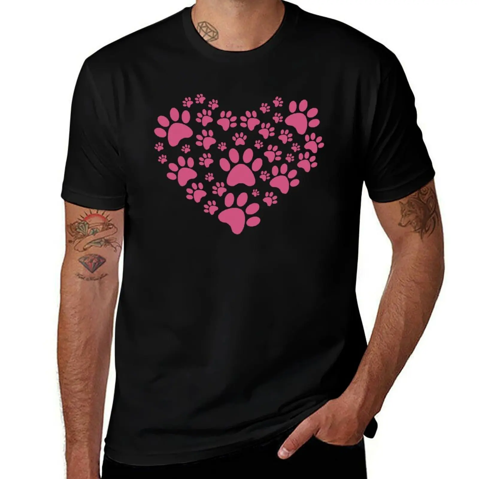 

Paw Print Heart T-Shirt t shirts for man graphic tees essential t shirt T-Shirt