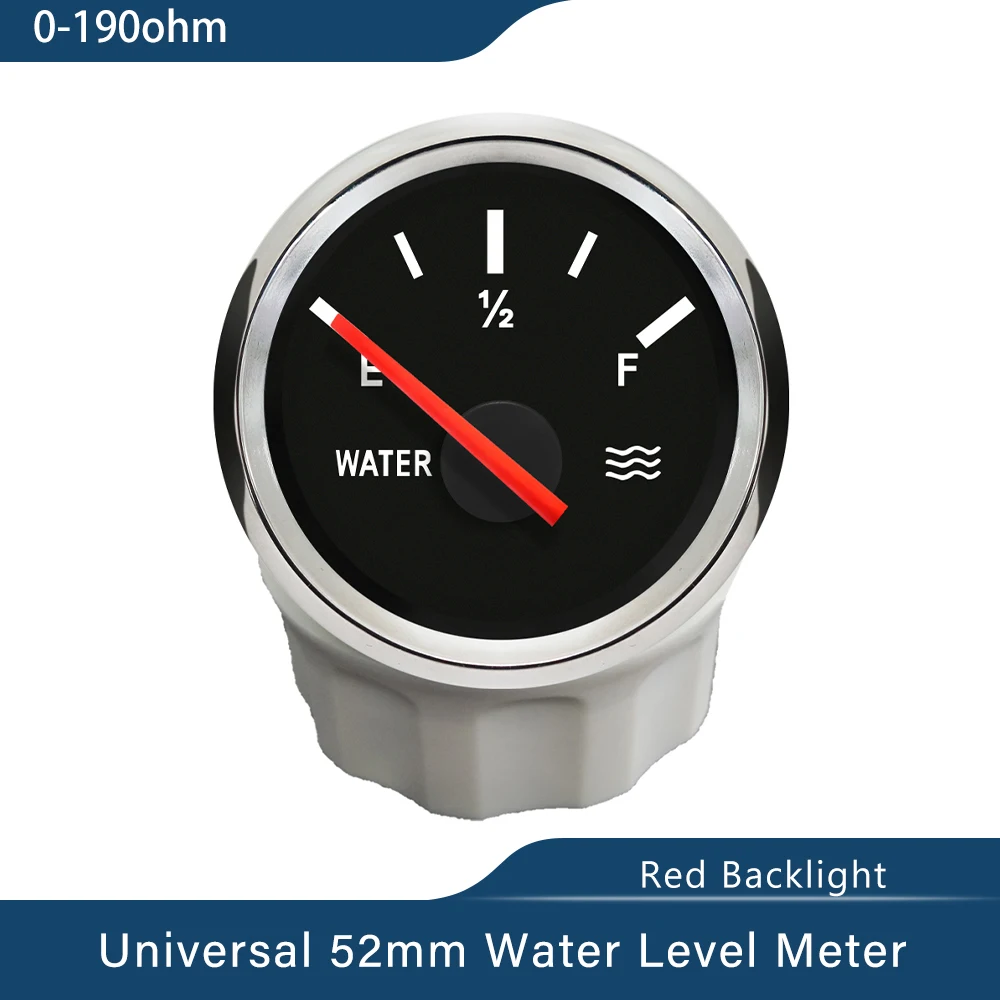ELING 52mm 0-190ohm 240-33ohm Signal Water Level Meter Waterproof with Red Backlight for Boat Car Yacht Universal