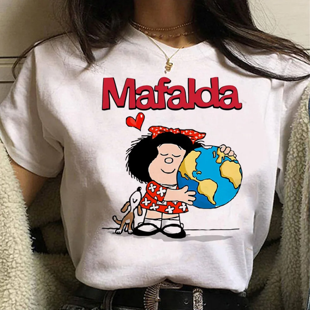 Mafalda top women funny Y2K t-shirts female manga clothes