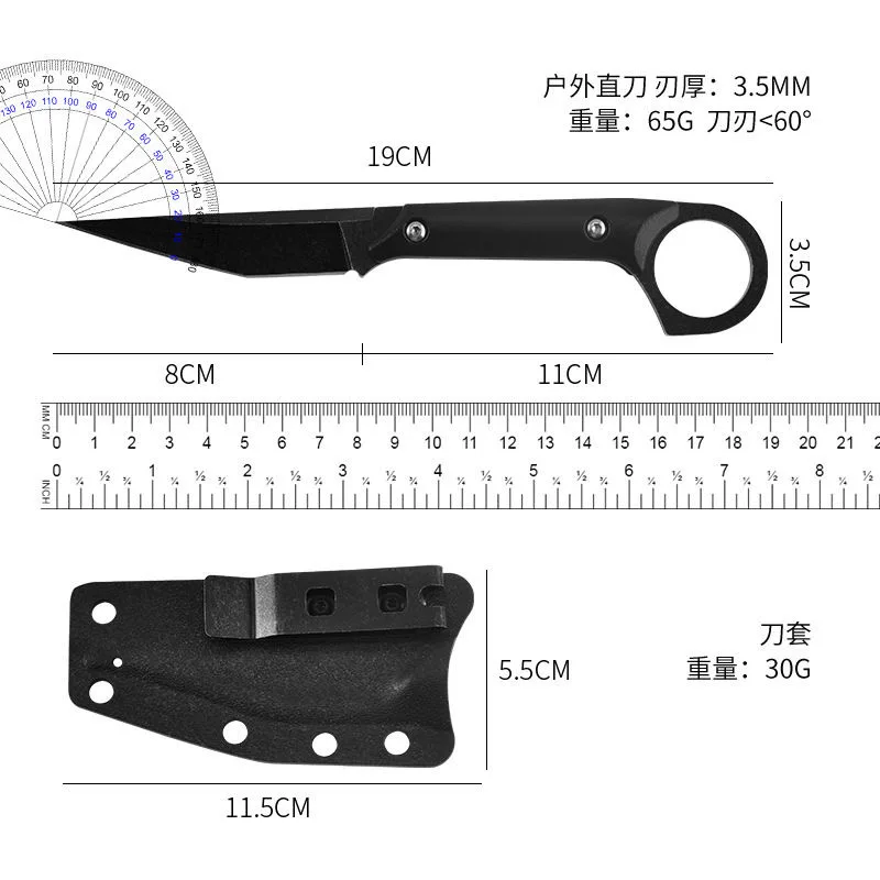 Französisch bstl 8 cr13mov Stahl (Full Tang) tragbare Mehrzweck-Outdoor-Messer k Scheide, Dschungel Überleben edc Messer