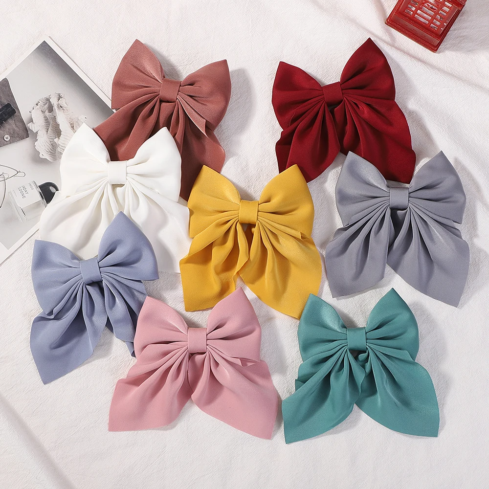 RAINBOW BOWS 2PCS/Lot Grosgrain Ribbon Hair Bows Boutique Hair Clip for Girls Hairgrips New Headwear Kids Hair Accessories Gift — zdjęcie 4