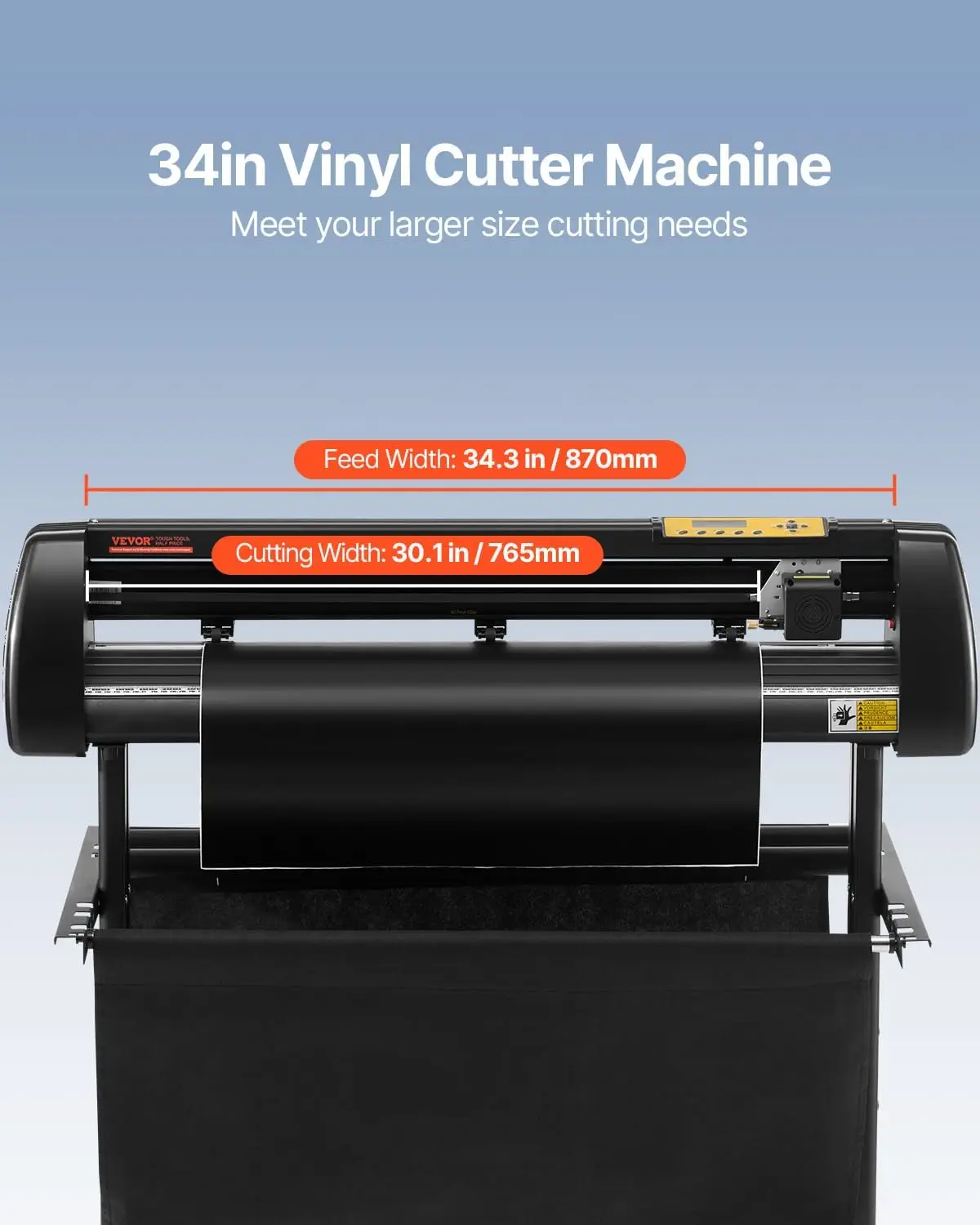 Vinyl Cutter 34 Inch Bundle, Vinyl Cutter Machine Manual Vinyl Plotter Cutter with Signmaster Software for Design and Cut, with