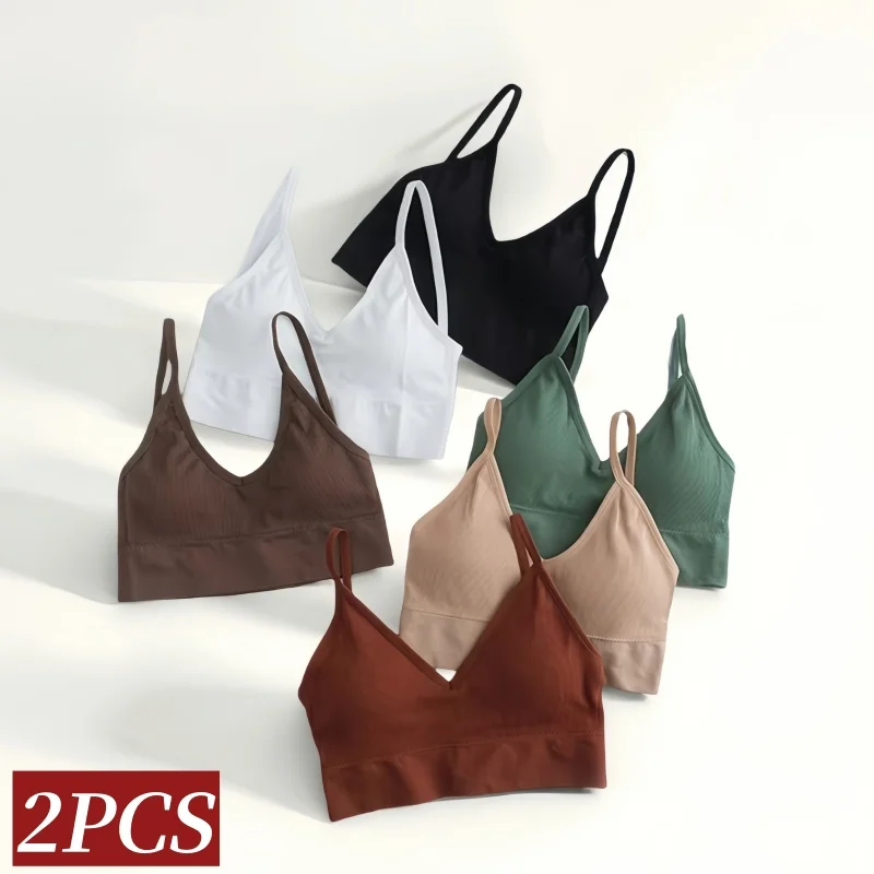 2Pcs/Set Women Tube Tops Seamless Bra Top Female Sexy Lingerie Push Up Brassiere Fitness Sport Top Seamless Underwear