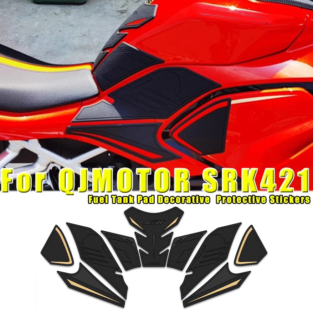 Motorcycle Dedicated Anti-scratch Rubber Fuel Tank Pad Decorative Waterproof Protective Stickers For QJMOTOR SRK421 SRK 421 GS