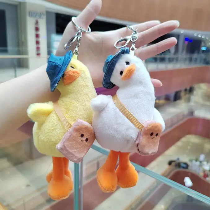 duck keychain Smooth Texture Anti-shedding Decoration Tilted Head Duck Doll Keychain Pendant Child Gifts