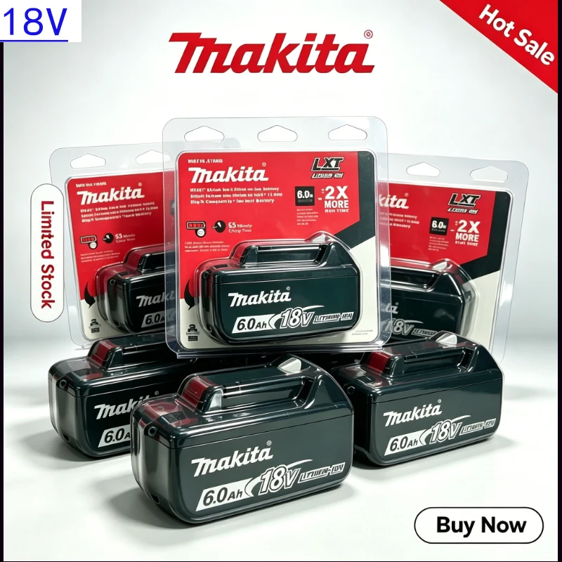 Hot Sale! Makita 18V 6.0Ah LXT High Capacity Lithium-Ion Rep for LXT/TD173D/BL1830/BL1860/TW251D/TD251DZ Power Tools Replacement