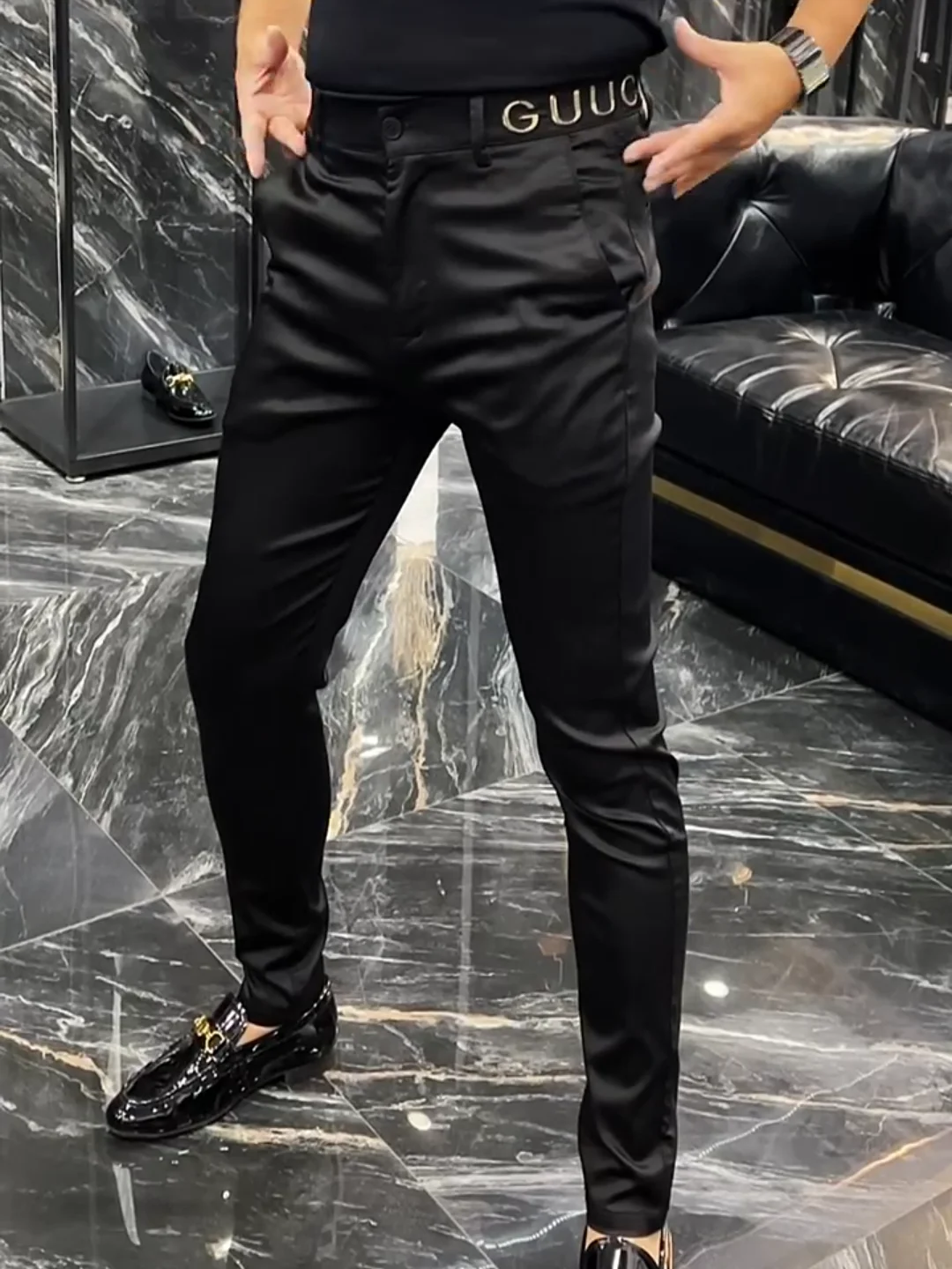 

Модные повседневные брюки зауженного кроя для мужчин: новинка весна-осень, элегантный стиль, молодежные, трендовые, длинные, антибактериальные