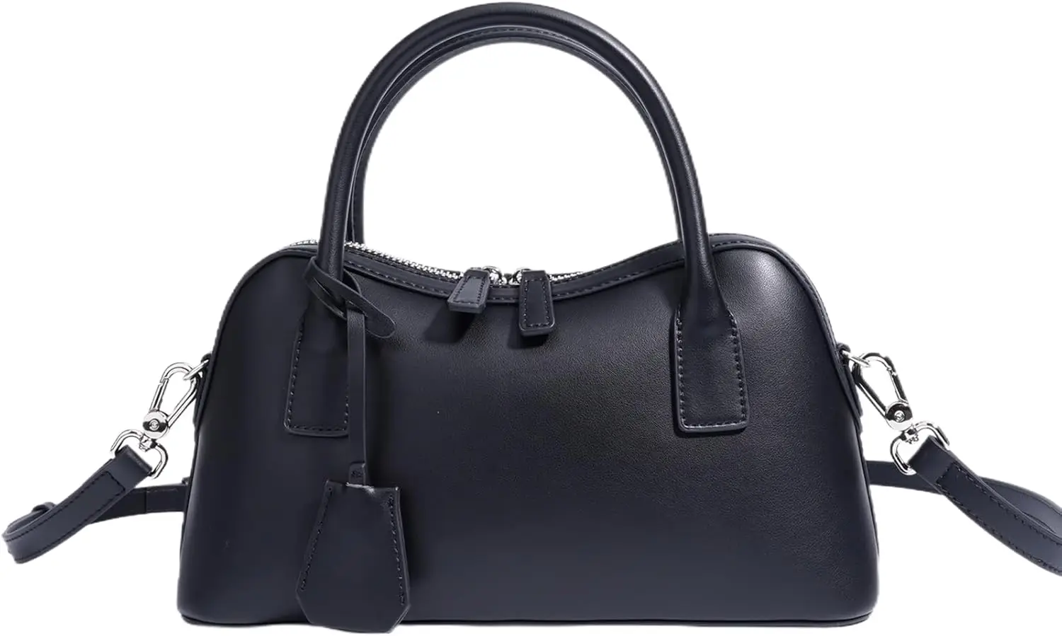 

Women’s Genuine Leather Satchel Shoulder Bag, Top-Handle Bowler Handbag with Secure Zipper Closure