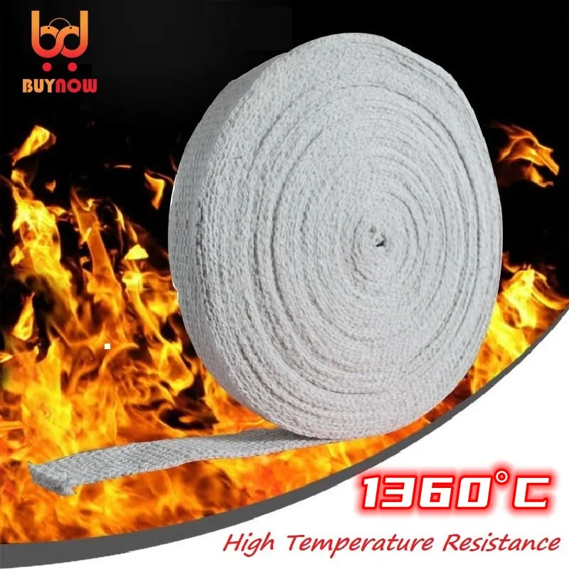 2mm 3mm 5mm 7mm thick Ceramic fiber tape 1360℃ flame retardant heat resistant and fireproof tape glass fiber winding cloth tape