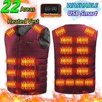 24 Zone Self Heating Vest Men Women USB Smart Electric Functional Heated Sleeveless Jacket Winter Ski Warm Padding Vests Coat