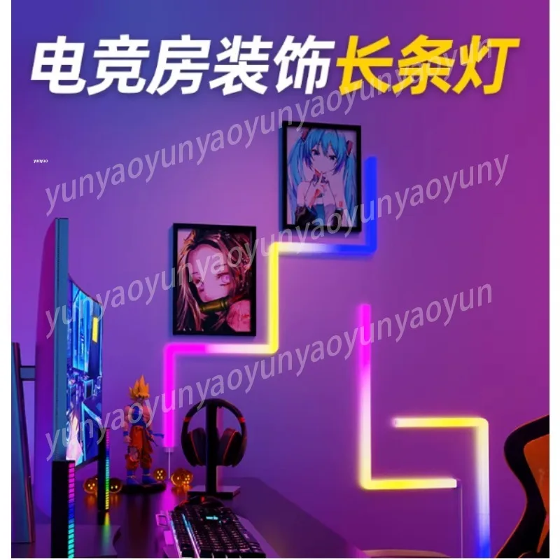 

Компьютерный стол с RGB-подсветкой, синхронизирующейся с музыкой, в стиле киберпанк, с модульными световыми лентами для киберспортивных комнат, баров и декора фона