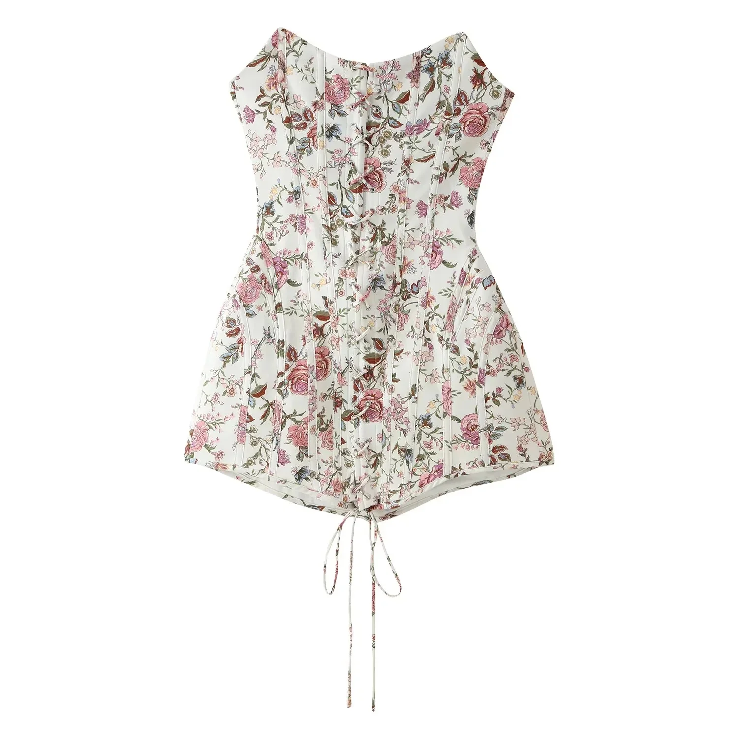KONDALA High Street Chic Damen-Kleidanzug mit Spitzenmuster, Knotenknopf, Langarm-Oberteil, Trägerloses Kleid, Mode 2026 Sommer-Herbst-Anzug – Detail 13