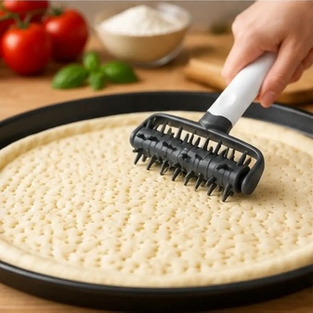 Pizza Dough Roller Ergonomic Spike Roller Tool for Pizza Crust Baking Pastry Dough Hole Puncher Kitchen Tool