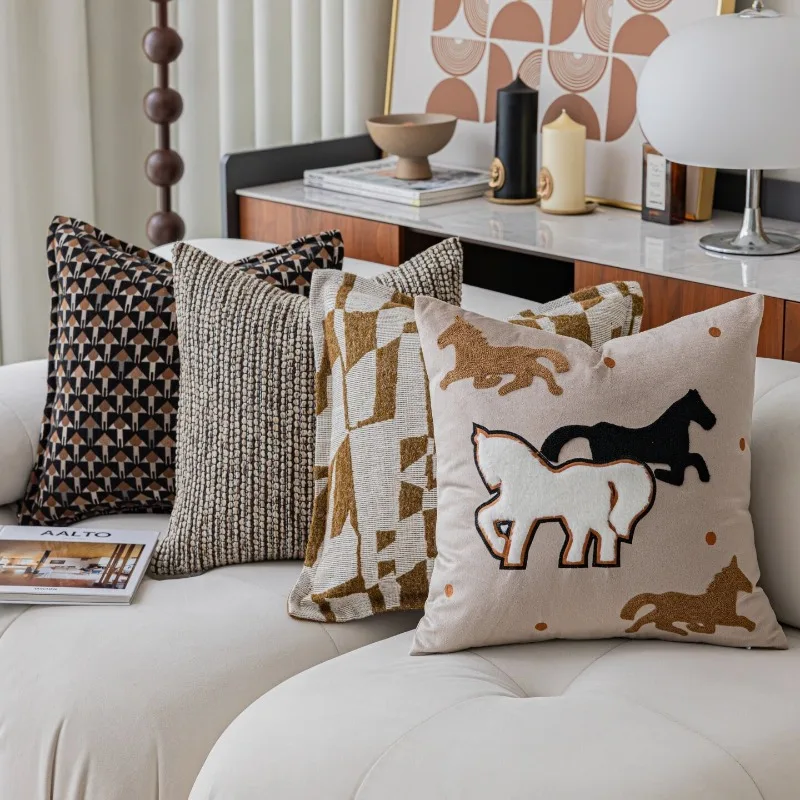 Luxury 3D Textured Geometric Cushion Cover Modern Abstract Woven Throw Pillow Case Jacquard  Accent Pillow Covers Home Decor