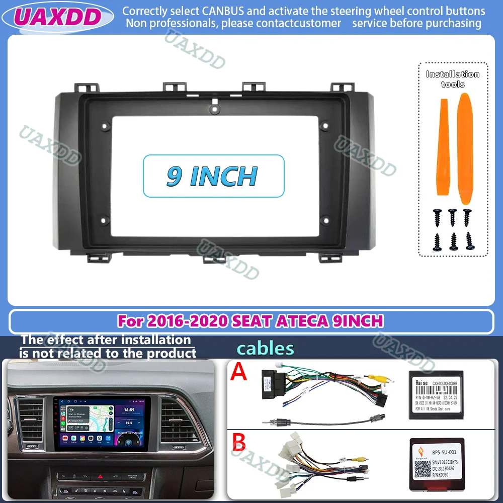 2016-2020 아시아트 ATEC 9인치 케이블 배선 패널 스테레오 어댑터 케이블 전원 공급 키트 설치 Canbus용 차량용 케이블