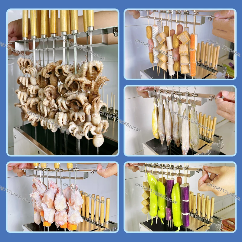 Stainless Steel Smokeless Hanging BBQ Barrel Grill Household Charcoal Roaster For Indoor Courtyard Skewer Meat Cooking