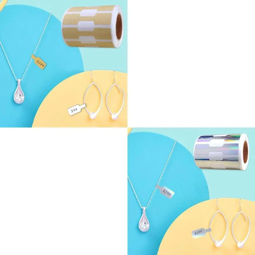 

Упаковка из 500 наклеек для ювелирных изделий, самоклеящиеся этикетки с ценами, этикетки ручной работы из натуральной для