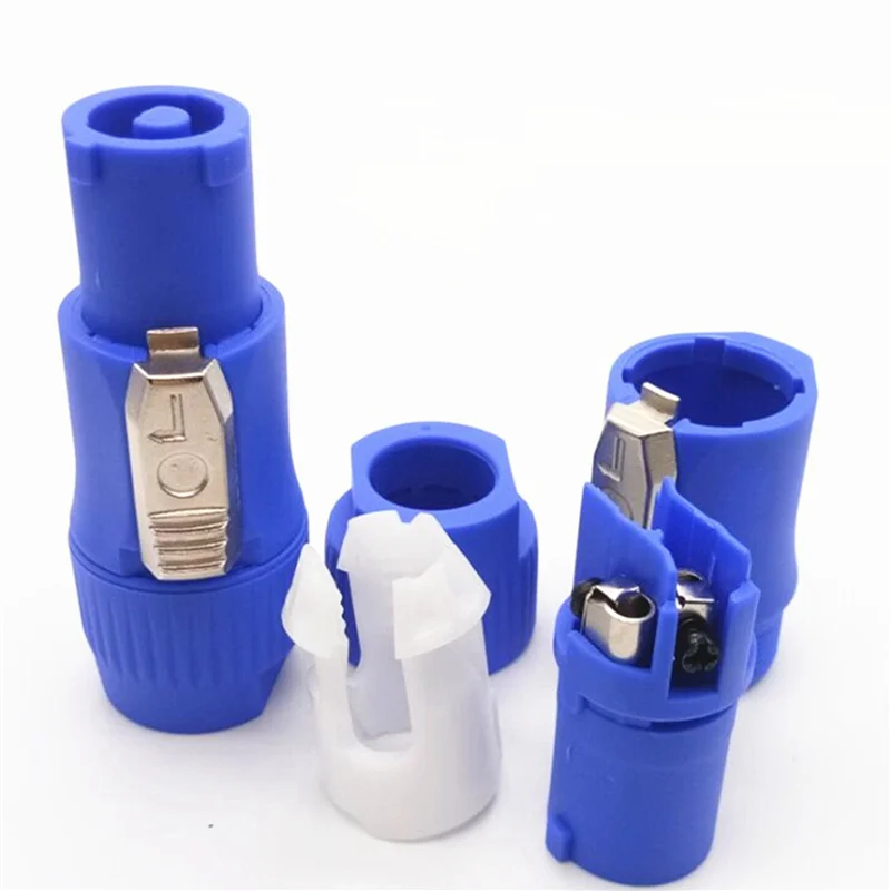 

N93R 100PCS NAC3FCA NAC3FCB Speakon Plug 3 Pin Male Powercon Connector 20A 250V AC Power Plug Connector Blue And Grey White