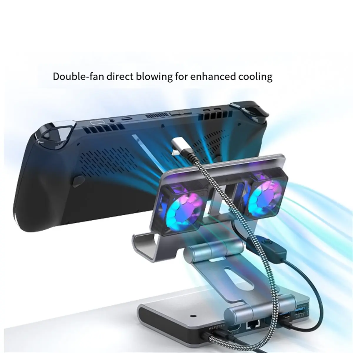 Docking Station 4K@60Hz HDR Support Dual Fan Cooling 1000Mbps Ethernet 100W Fast Charging for Ally
