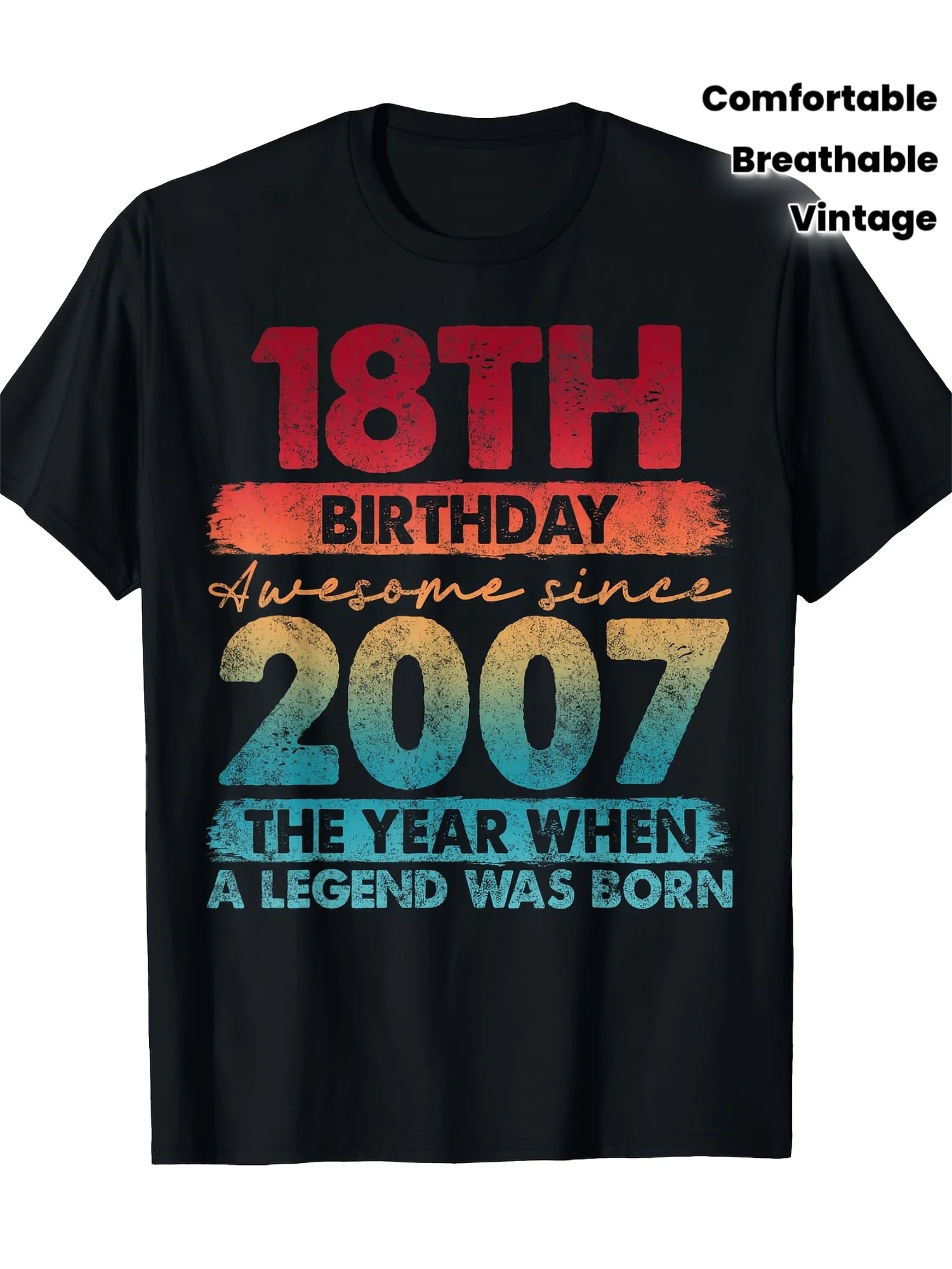 Vintage 2007 Limited Edition 18th Birthday T-Shirt - Retro 2000s Nostalgia Graphic Print with 18th Birthday Text