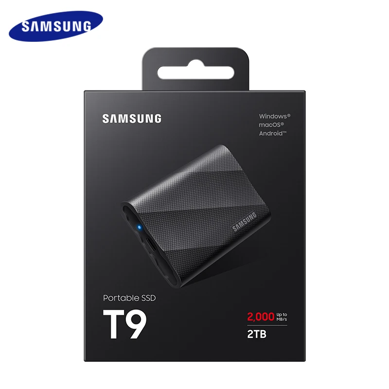 Imagem -05 - Samsung-disco Rígido Externo Ssd Portátil Unidade de Estado Sólido Tipo-c hd Nvme Pssd 1tb 2tb 4tb Max 2000 Mbps Usb 3.2 t9