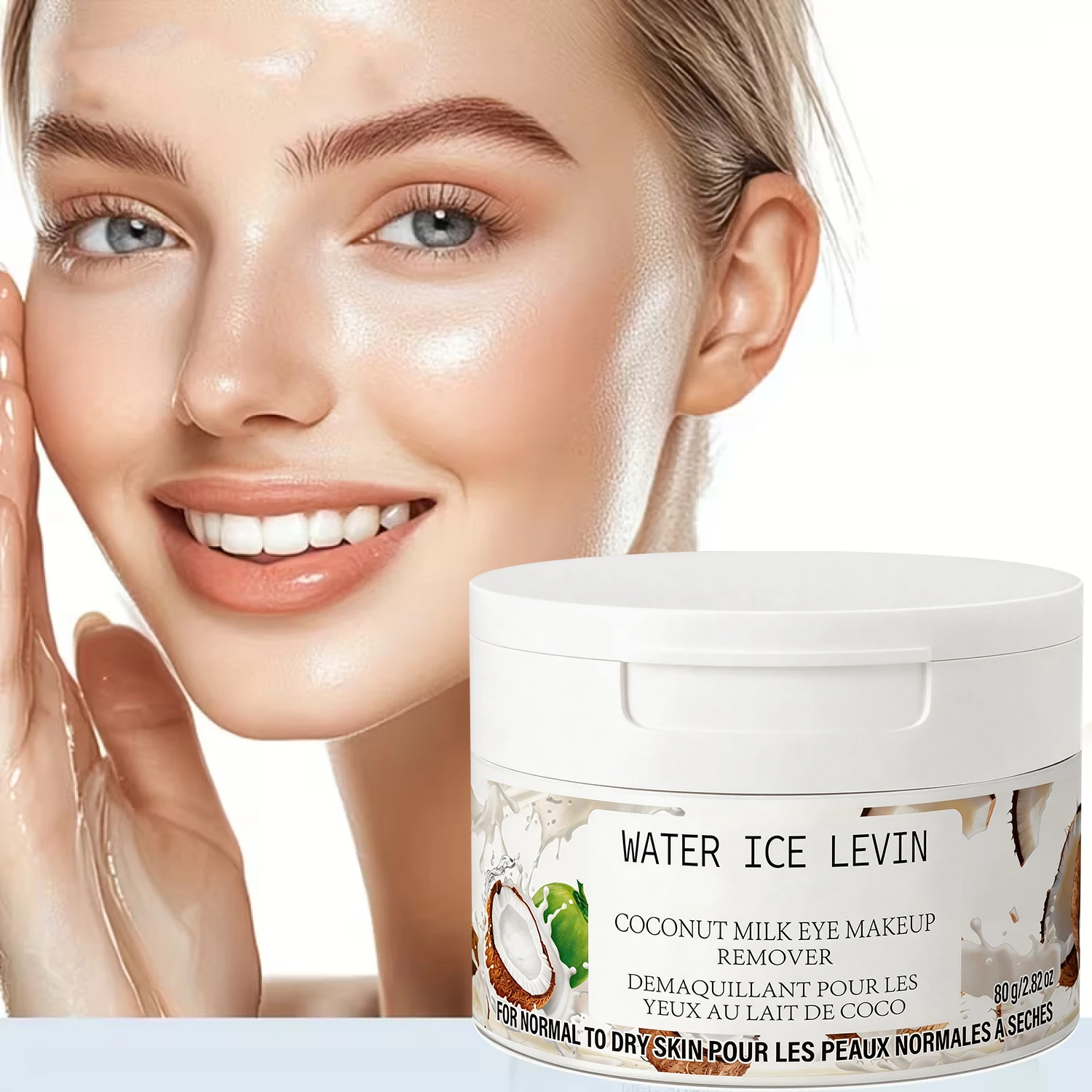 Coconut Milk Eye Makeup Remover, Gentle Cleansing & Moisturizing Cream for Normal to Dry Skin, with Collagen Hyaluronic Acid