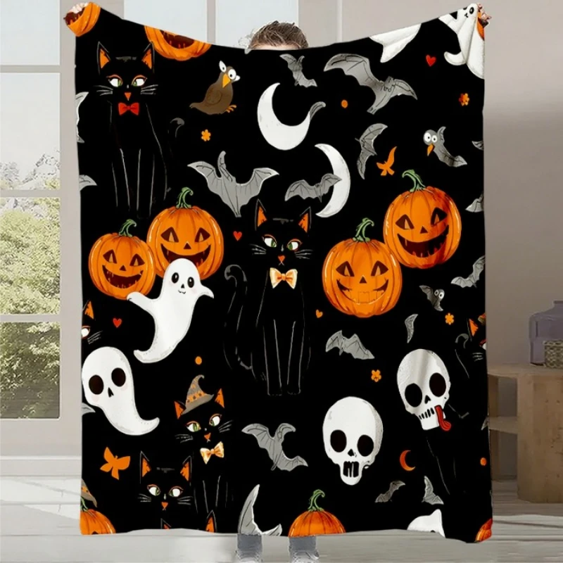 

2025 New Halloween Thanksgiving Digital Printing Flannel Blanket Sofa Blanket Autumn and Winter Warm Decorative Blanket