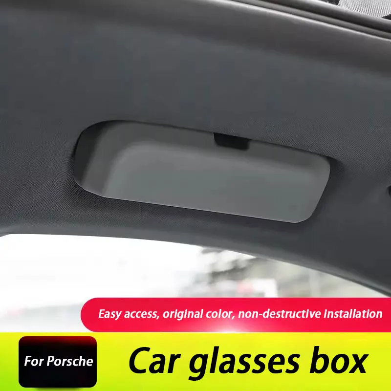 

For Porsche Cayenne 92A Panamera 970 971 Macan 95B 2011-2024 Car Glasses Case Sunglasses Storage Box StorageInterior Organize