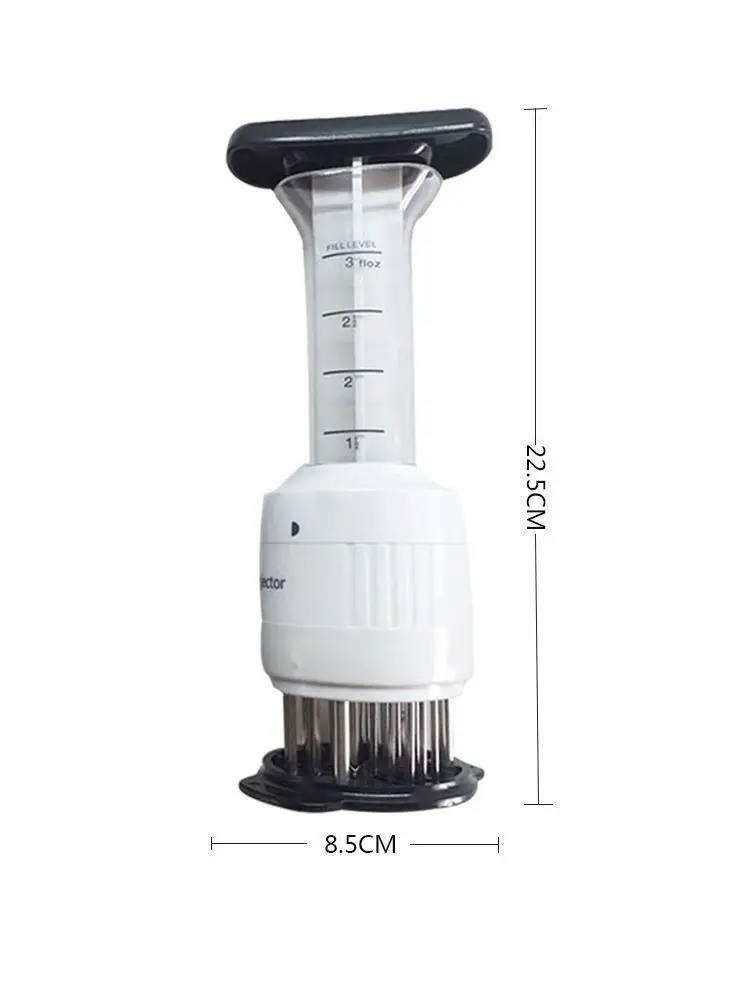 BBQ Meat Marinade Injector with Tenderizer 2 in 1 Sauce Syringe Kitchen Utensil for Barbecue Grilling & Cooking